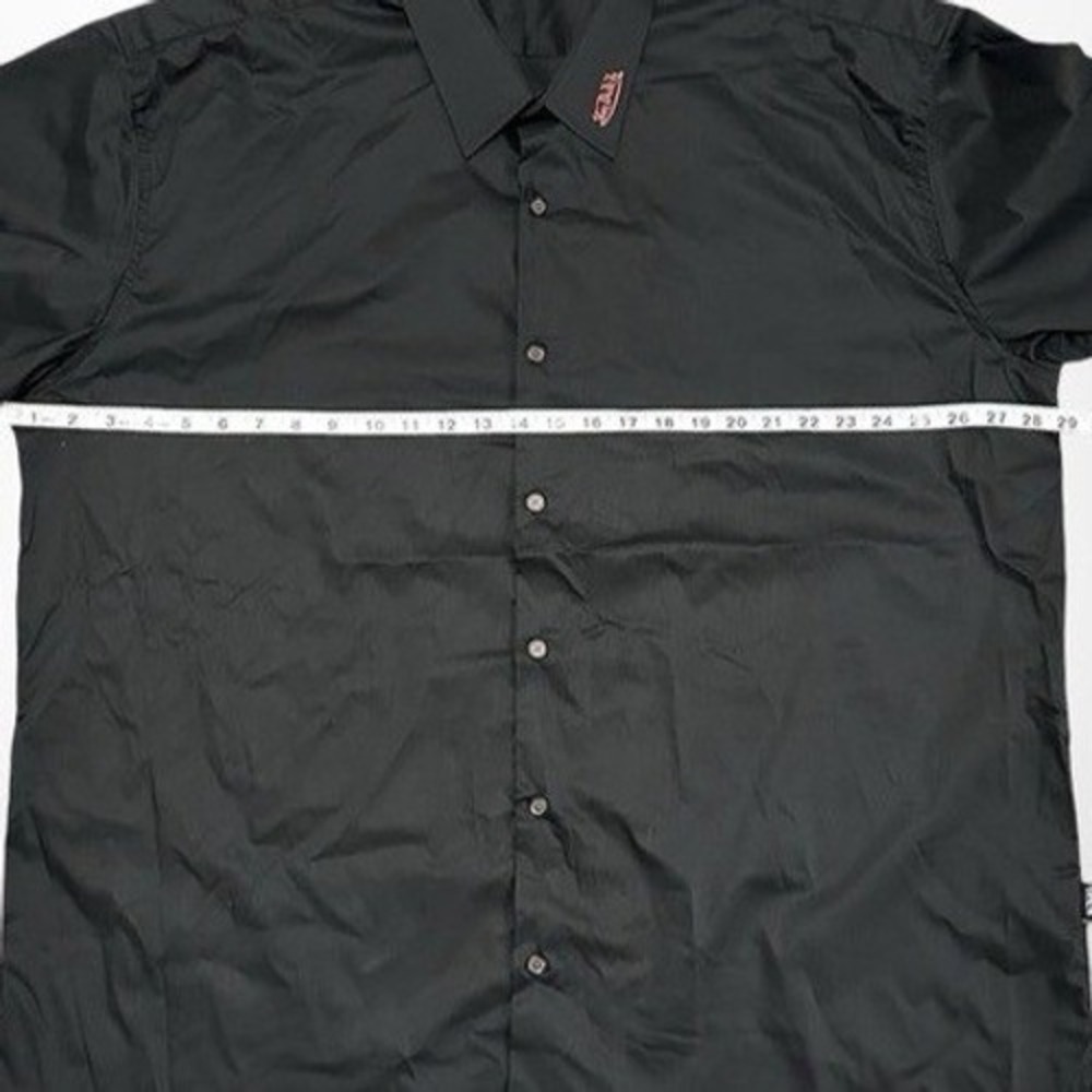 Von Dutch Men Button Down Shirt 2XL Black Tiger Graphic Y2K Denim Cuffs NWOT - Picture 9 of 9